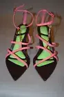 NIB Womens Jacquemus Les Sandals Colorblock T-Strap 38/8 US Pink Shoes Leather