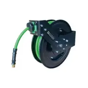 DYNAMIC POWER Heavy-Duty Hose Reel with 3/8" x 50ft Hybrid Industrial-Grade A...