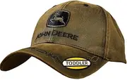 [John Deere] Toddler Kids Oilskin Cap-Brown-Os