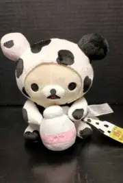 SanRio Korilakkuma Rilakkuma In Cow Suit Plush 8'' Kawaii NEW With Tags