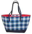 Tommy Hilfiger Kimberly Tote Blue And White Plaid Hand Bag, New With Tags *read