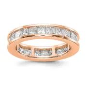 3 Ct. Channel Set Princess Cut Diamond Eternity Wedding Band Ring 14k Rose Gold