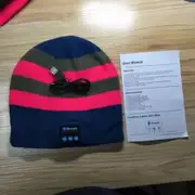 Smart Talking Keep Warm Music Beanie Hat w/ Built-in Wireless Bluetooth Stereo Earphones - Pink
