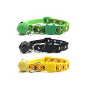 Cat Collars with Bells 3 Pack Cat Collars Breakaway VERDE + NEGRO + AMARILO