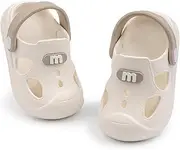 [Casazoe] Toddler Boys Girls Cute Garden Water Clogs Sandals Slip On Shoes Slipper Slides Lightweight Outdoor Summer Infant Children Beach Pool Shoes, A1/White, 6 Toddler