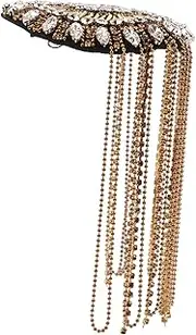 FRCOLOR Tassel Chain Epaulettes for Costumes Fashionable Rhinestone Shoulder Badges for Clothing Bags Easy Application Epaulet Fringe Design Versatile Accessory for Various Occasions