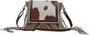 [Myra Bag] Western Leather Shoulder Bag for Women - Upcycled Canvas Crossbody Bag