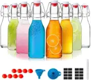 Swing Top Glass Bottles, 8 Pack 8oz Flip Top Brewing Bottles with Airtight St...