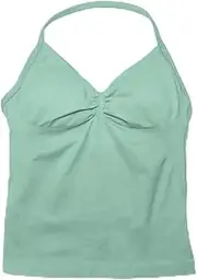 [AYTDNEHGK] Longline Strappy Top Sports Yoga Vest Women's Fitness Tank Top Gym Beautiful Open Back Bra Running Workout Halter