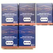 King C Gillette Double Edge Safety Razor Blades 10ct Each (pack of 5)