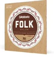 EJ32 Black Nylon Ball End Guitar Strings Silver Wound D'Addario