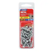 Zenith 8G x 20mm Galvanised Countersunk Rib Head Metal Screws - 35 Pack
