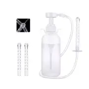 Vaginal Douche Cleaning Kit with Reusable Enema 300ml For Personal Care Nozzles