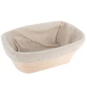 Banneton Brotform Dough Rattan Bread Proofing Basket With Cloth Cover 21X14x8cm Other Bakeware & Ovenware