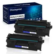 2 PK CF280A Toner Cartridge for HP 80A LaserJet Pro 400 M401n M401dn MFP M425dn