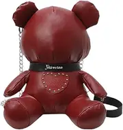 [Hailong Ming] Bear Print Shoulder Bag with Strap, Cell Phone Wallet for Spring Dating, Shopping Party, red, as described