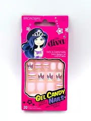 Kiss Little Diva Manicure Kit for Girls Press-On Nails Pink Unicorns & Stripes
