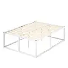 Zinus Bed Frame Queen Size 45cm Height High Metal Bed Platform Base White Joseph