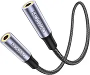 MOSWAG 3.5mm Female to Female Adapter Cable TRRS 4-Pole Extension Stereo Coupler Plug Adapter Audio Extension Cable for Laptops, Desktop, PCs, Guitars, DVDs, Mixers, Speakers, Power Amplifiers