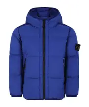 Stone Island Junior Compass-Badge Zip-Up Quilted Jacket 8Y,6Y,14Y,12Y,10Y bright blue