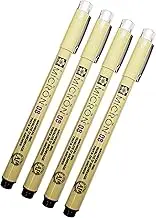 Sakura Pigma Micron 08 Black Pen 0.5mm Line Width Pack of 4 (08)
