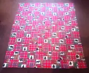 COUNTRY COTTAGE FOREST ANIMALS PLAID FLANNEL PATCHWORK THROW QUILT - BRAND NEW