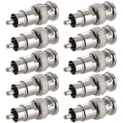 10 Pcs BNC Male to RCA Male Coax Coaxial Cable Connector Adapter For CCTV Camera