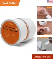 Removable Clear Double Sided Sticky Tape - No Residue, 2 inches x 20 Yards 2 ...