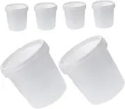 Hoement 6pcs Portable Plastic Bucket with Handle and Lid Food Grade Handheld Storage Container for Household Use for Water Liquids and Versatile Storage Needs