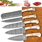 Japanese Steak Cleaver Sharp Block Knife Set Damascus Steel Kitchen Knives Chef
