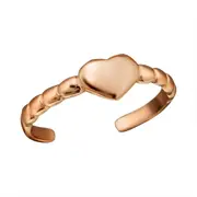 Rose Gold Sterling Silver Heart Toe Ring