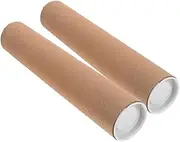 SOPOTUTU 1set Mailing Tube with Caps Cardboard Poster Shipping Tube for Safe Storage of Documents Art Prints Crafts and More for Home and Office Use 2pcs