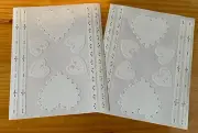 Creative Memories Lot of 2 BLOCK STICKERS - Formal Cream/White Lace Hearts