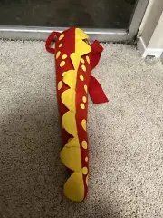 red & yellow Dragon Dinosaur Tail Plush Novelty 24” Tail Halloween Costume New