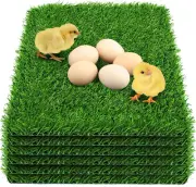 6-Pack Washable Chicken Nesting Box Pads - 12"x12" Artificial Grass