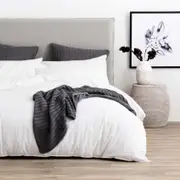 Sheridan Washed Linen Cotton Quilt Cover Set in White