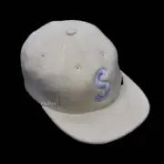 NWT Supreme FW18 Polartec Fleece S-Logo 6-Panel Hat Cap Natural White AUTHENTIC
