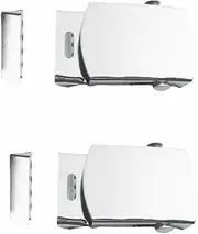 [KNIFIUS] Classic Military Slider Style Belt Buckle with End Tip, Shiny Silver Plating Army Garment Buckle, Pack of 2 Sets