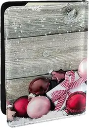 [JEJEA] Christmas Ornament Print Travel Organizer Credit Cards Case Passport BookPassport Holder Cover Wallet forTraveling,, Black, One Size