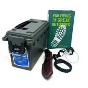 Sheffield Field Ammo Box w “Surviving The Great Outdoors” Book & Survival Gear
