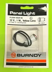 BURNDY RK164-2 RK1642 Snap-In YELLOW (ORANGE) Panel Light Round 12V 1W 6" Leads