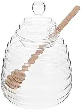 Cabilock 1Set Glass Honey Pot with Stirring Rod Transparent Kitchen Syrup Container for Honey Syrups and Dry Food Storage Stylish Kitchen Decor and Functional