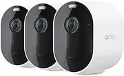 Arlo Pro 5S 2K Spotlight Camera - Wireless Home Security Camera with Spotlight, Color Night Vision, Dual-Band Wi-Fi & 2-Way Audio - White, 3 Pack, VMC4360P