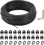 String Light Hanging Kit Full Black Globe String Lights Suspension Kit W/ 100FT
