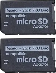 2pcs Micro SD to Pro Duo Memory Card Adapter Card Slot Riser Adapter Memory Card Holder Adapter Compatible with Sony Cameras PSP Console 1000 2000 3000