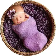 Sunmig Newborn Baby Stretch Wrap Photo Props Wrap-Baby Photography Props (Purlple)