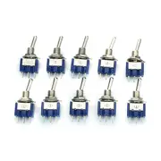 10Pcs Mts-103 Ac 125V 6A 3 Pins Toggle Rocker Switch On/Off/On Spdt 10Pcs