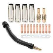 Flexible Mig Welding Neck, Flexible Mig Extension,035inch M6 Nozzle Holder Diffuser and Guard and Torch Neck for MB15 Photo Color