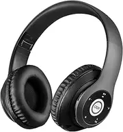 Matte Finish Premium Rechargeable Wireless Headphones Bluetooth Over Ear Headphones Foldable Headset with Mic (Stealth)