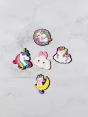 Rainbow Unicorn 5 Shoe Charms Party Favors Clouds Moon Cake Topper